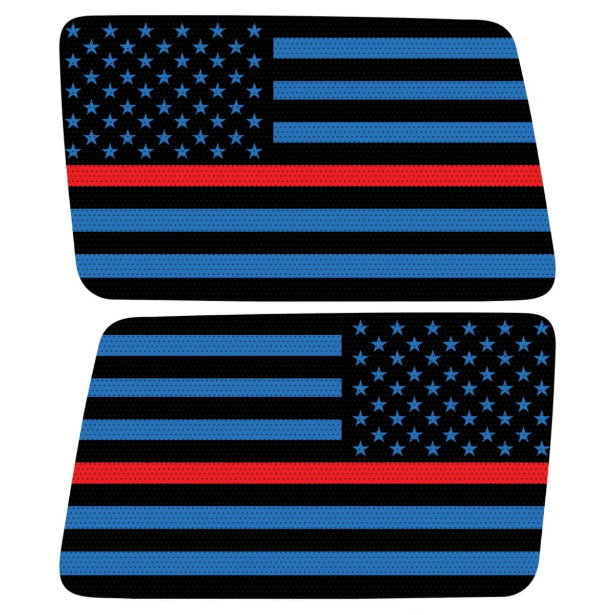 Black Blue With Red Line American Flag Decal For Jeep Wrangler