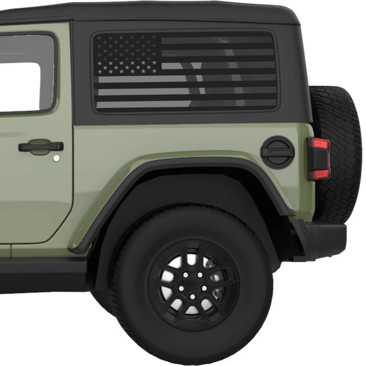 Black Transparent American Flag Decal For Jeep Wrangler
