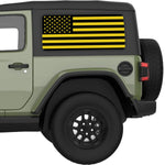 Black And Yellow American Flag Decal For Jeep Wrangler
