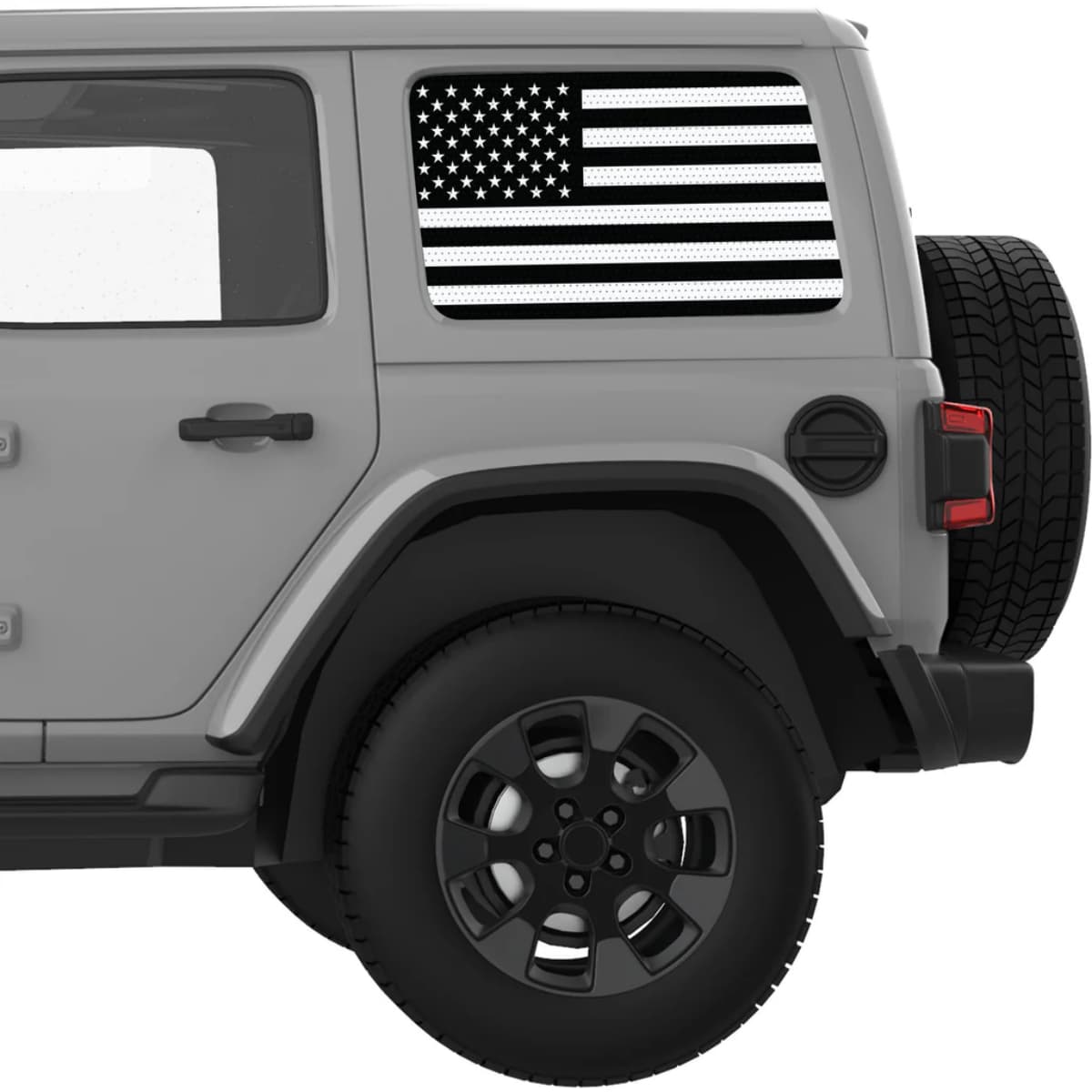 Black And White American Flag Decal For Jeep Wrangler