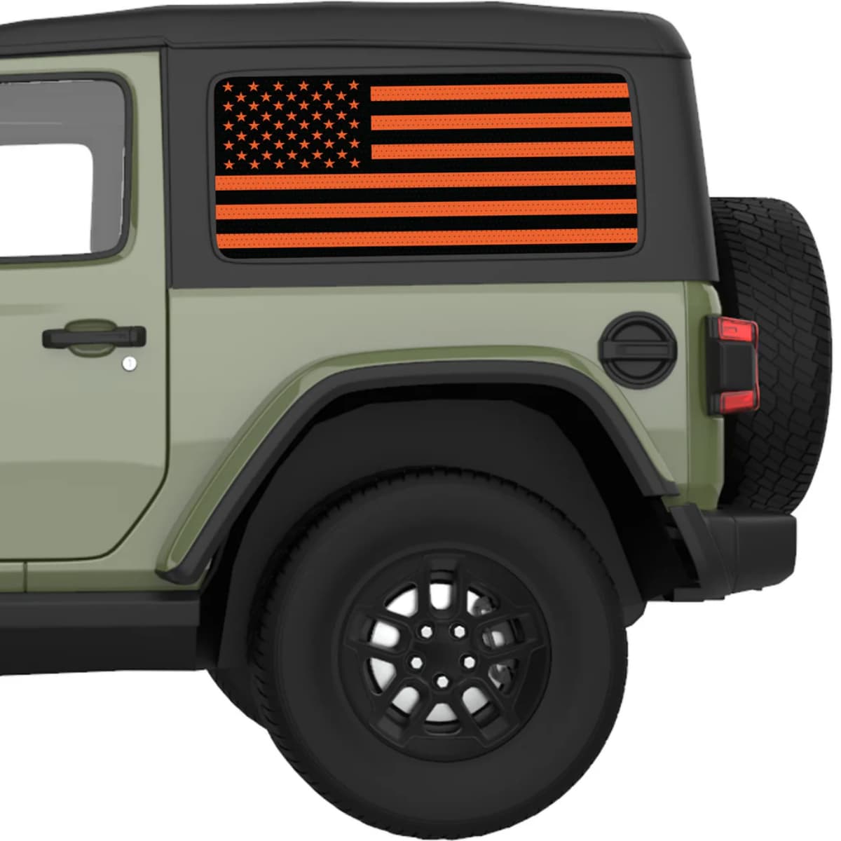 Black And Orange American Flag