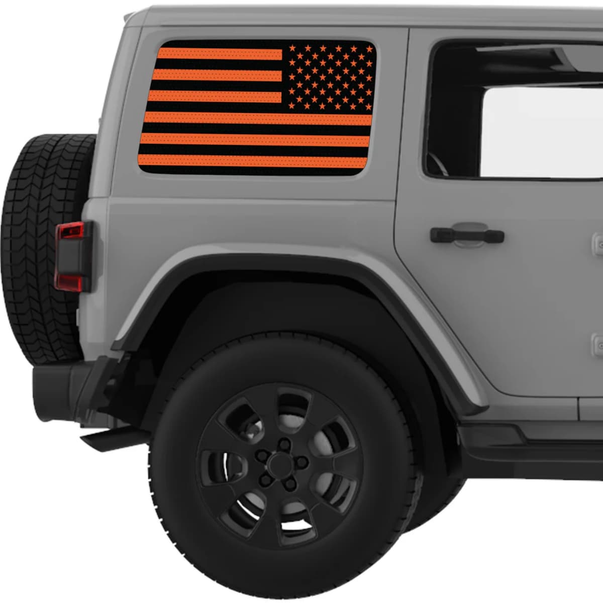 Black And Orange American Flag