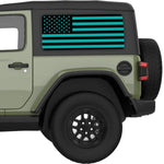 Black And Light Blue American Flag Decal For Jeep Wrangler