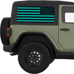 Black And Light Blue American Flag Decal For Jeep Wrangler