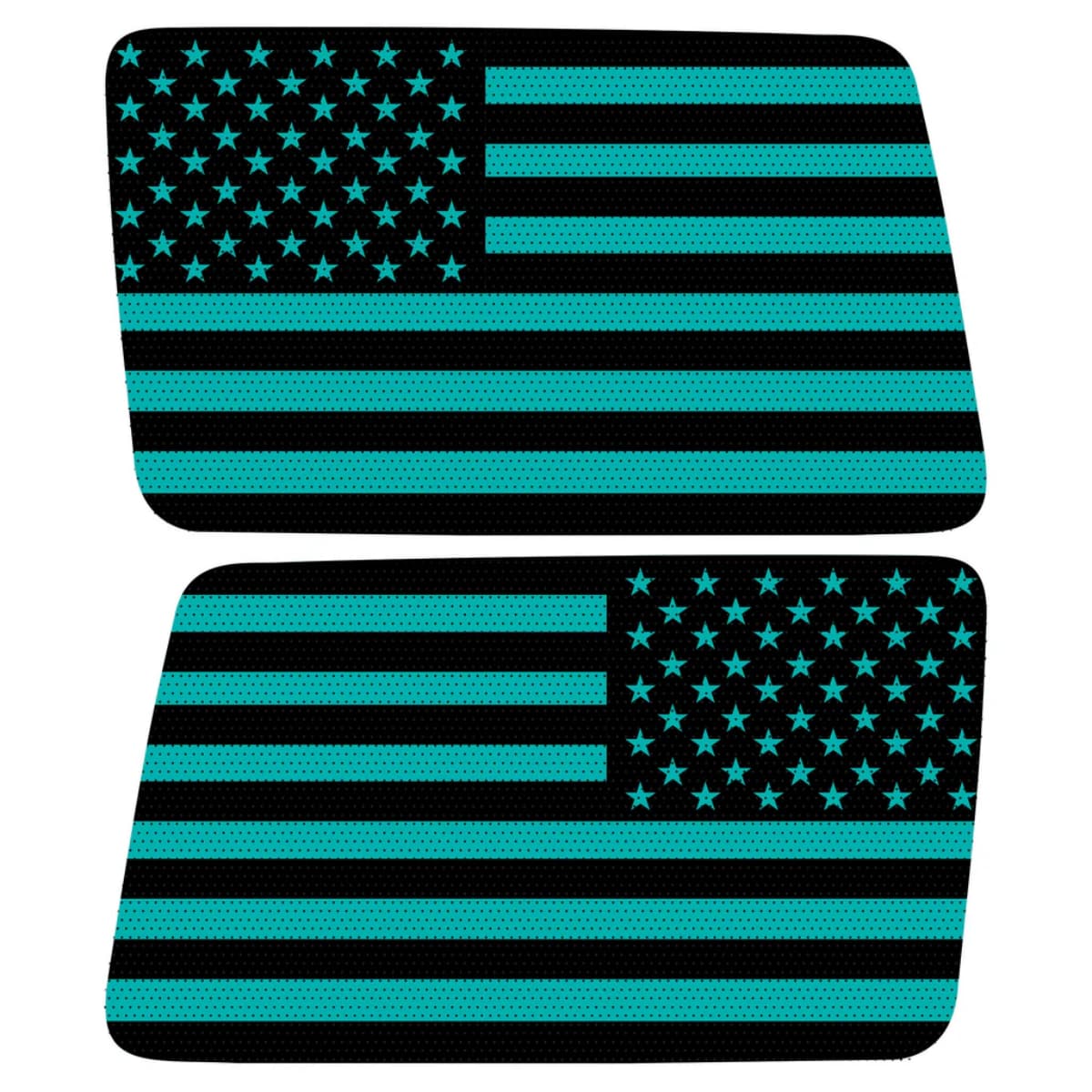 Black And Light Blue American Flag Decal For Jeep Wrangler