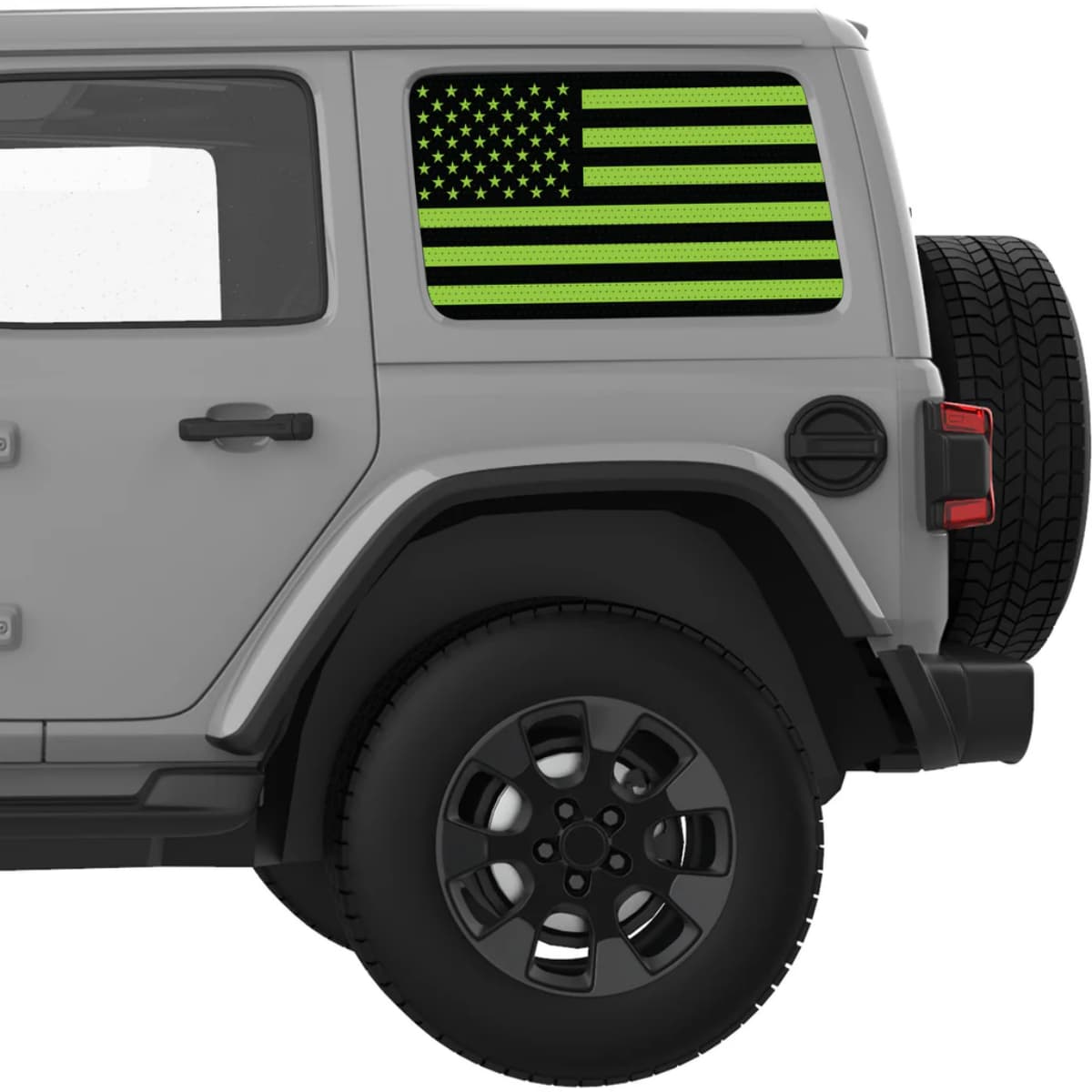 Black And Green American Flag Decal For Jeep Wrangler