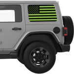 Black And Green American Flag Decal For Jeep Wrangler