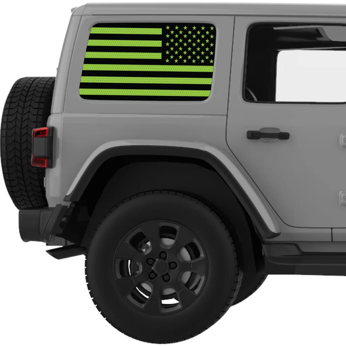 Black And Green American Flag Decal For Jeep Wrangler