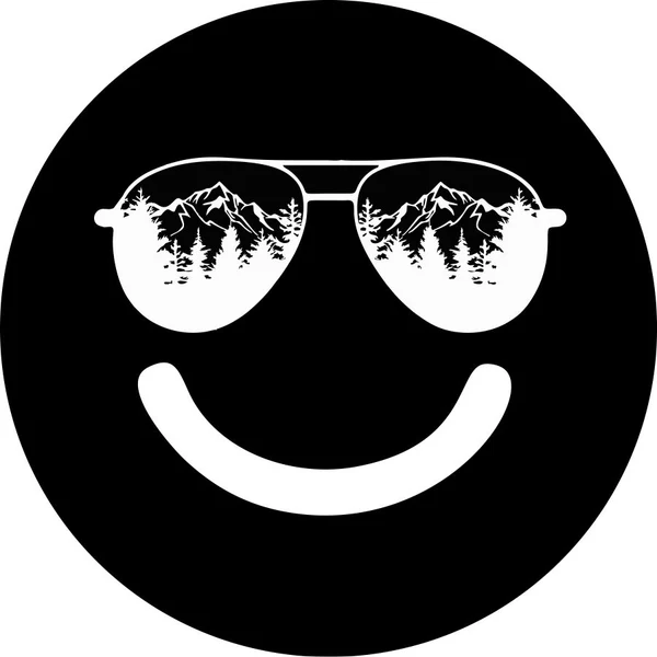 Sunglasses in the Mountains Smiley Face Spare Tire Cover - Jeep, Bronco, RV, Camper & More