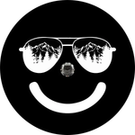 Sunglasses in the Mountains Smiley Face Spare Tire Cover - Jeep, Bronco, RV, Camper & More