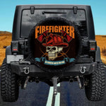 Firefighter Skull Be Careful With Fire Spare Tire Cover