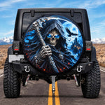 Gothic Grim Reaper Scythe Moon Spare Tire Cover - Jeep, Bronco, RV, Camper & More
