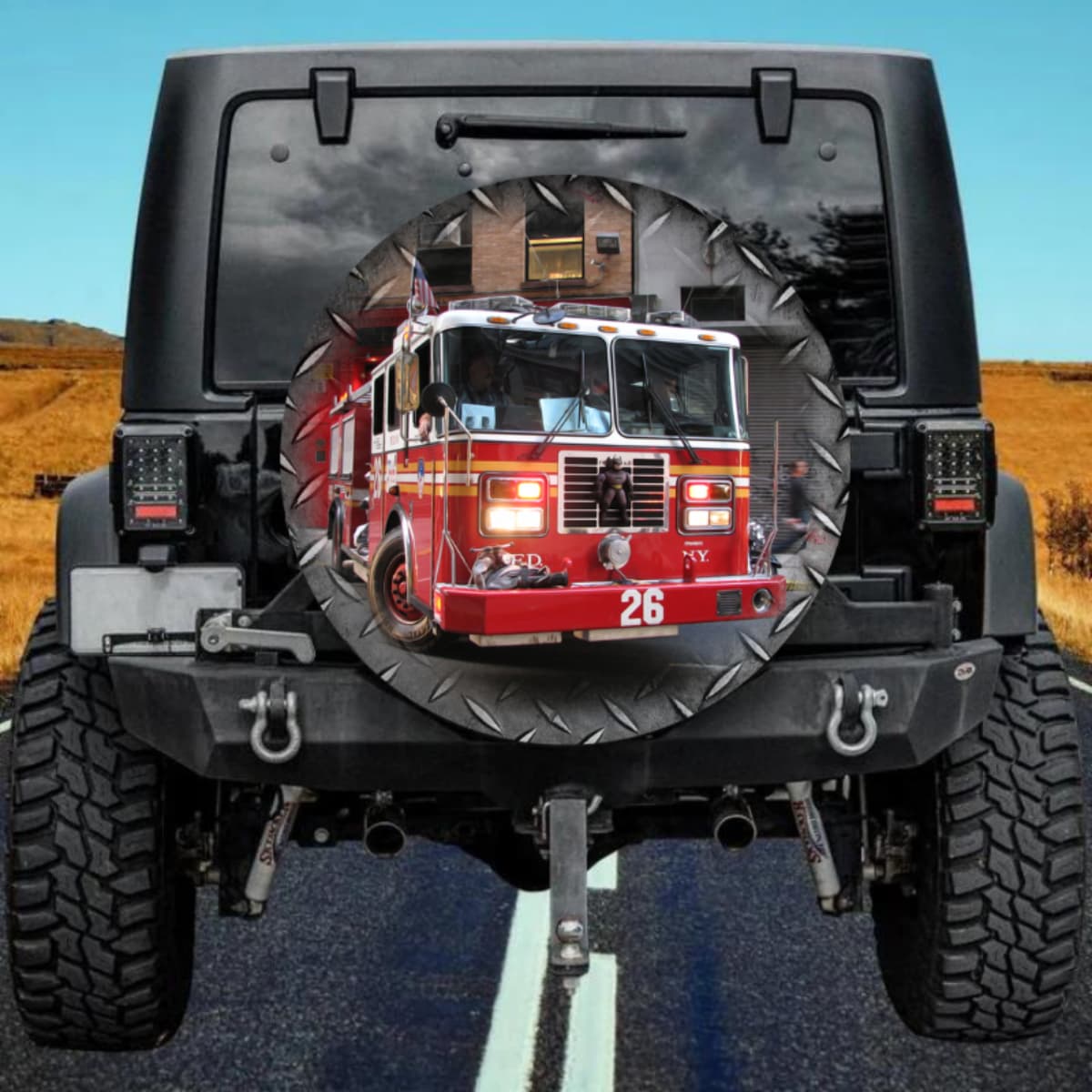 Engine No. 26 Fire Truck Spare Tire Cover