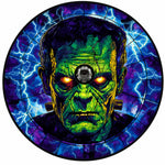 Gothic Electrified Reanimated Creature Lightning Stained Glass Spare Tire Cover