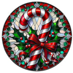 Stained Glass Candy Cane Spare Tire Cover - Jeep, Bronco, RV, Camper & More