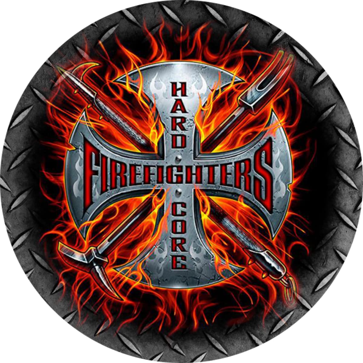 Hardcore Firefighter Cross Spare Tire Cover