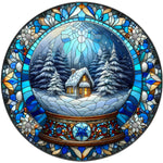 Stained Glass Snow Globe Spare Tire Cover - Jeep, Bronco, RV, Camper & More