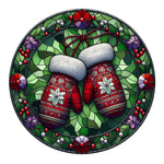Stained Glass Winter Mittens Spare Tire Cover - Jeep, Bronco, RV, Camper & More