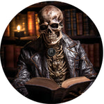 Biker Scholar Skull Spare Tire Cover