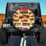 Evolution of Fire Trucks History Collage Spare Tire Cover