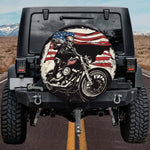 American Flag Skeleton Riding Chopper Bike Spare Tire Cover