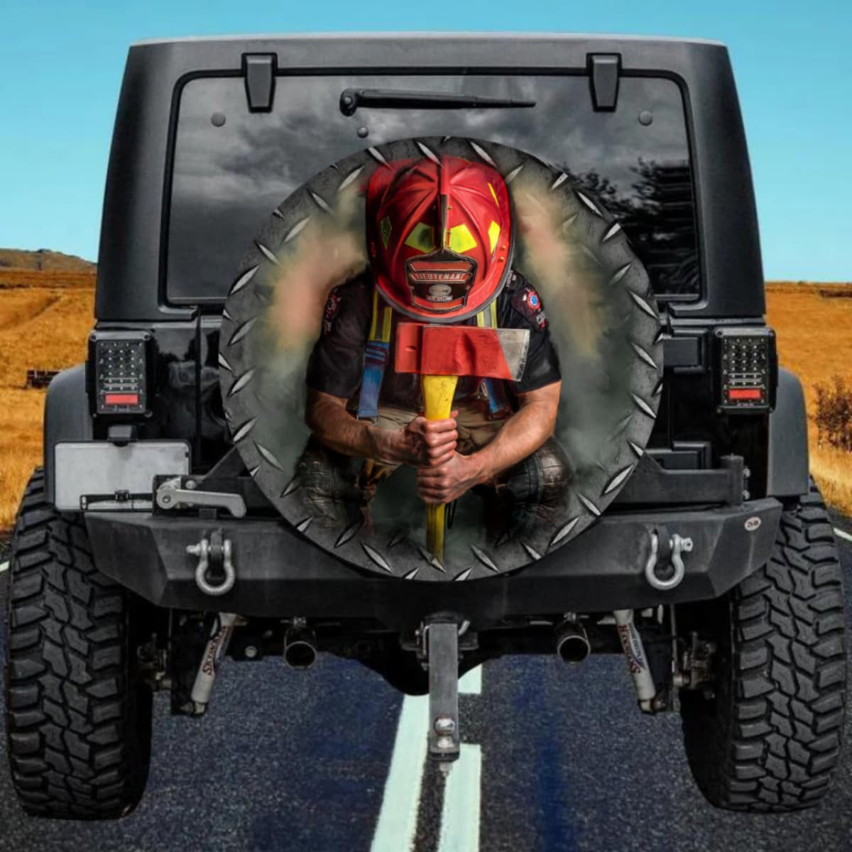 Firefighter Silent Prayer Spare Tire Cover