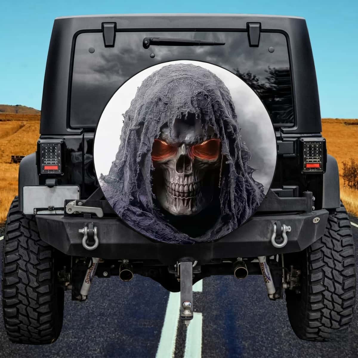 The Phantom Reaper | Glowing Eyes Skull Spare Tire Cover