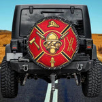 Golden Firefighter Maltese Cross Spare Tire Cover