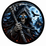 Gothic Grim Reaper Scythe Moon Spare Tire Cover - Jeep, Bronco, RV, Camper & More