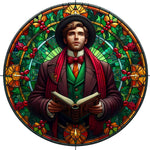 Stained Glass Christmas Caroler Spare Tire Cover - Jeep, Bronco, RV, Camper & More