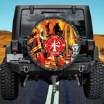 Firefighter Rescue Montage Collage Spare Tire Cover