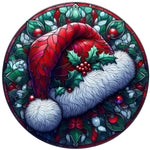 Stained Glass Santa Hat Spare Tire Cover - Jeep, Bronco, RV, Camper & More
