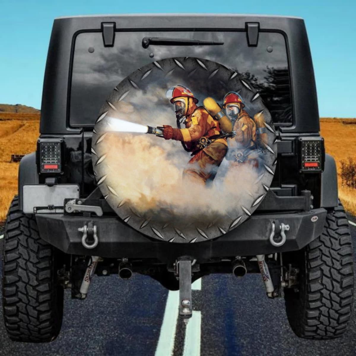 The Fireline Brotherhood Badge Spare Tire Cover