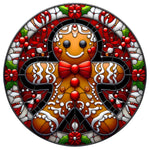 Stained Glass Gingerbread Man Spare Tire Cover - Jeep, Bronco, RV, Camper & More