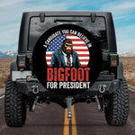 Patriotic Sasquatch in Suit American Flag Spare Tire Cover