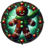 Stained Glass Gingerbread Man Spare Tire Cover - Jeep, Bronco, RV, Camper & More