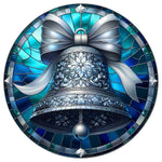 Stained Glass Silver Bell Spare Tire Cover - Jeep, Bronco, RV, Camper & More