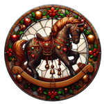 Stained Glass Rocking Horse Spare Tire Cover - Jeep, Bronco, RV, Camper & More