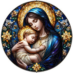 Stained Glass Virgin Mary Baby Jesus Spare Tire Cover - Jeep, Bronco, RV, Camper & More