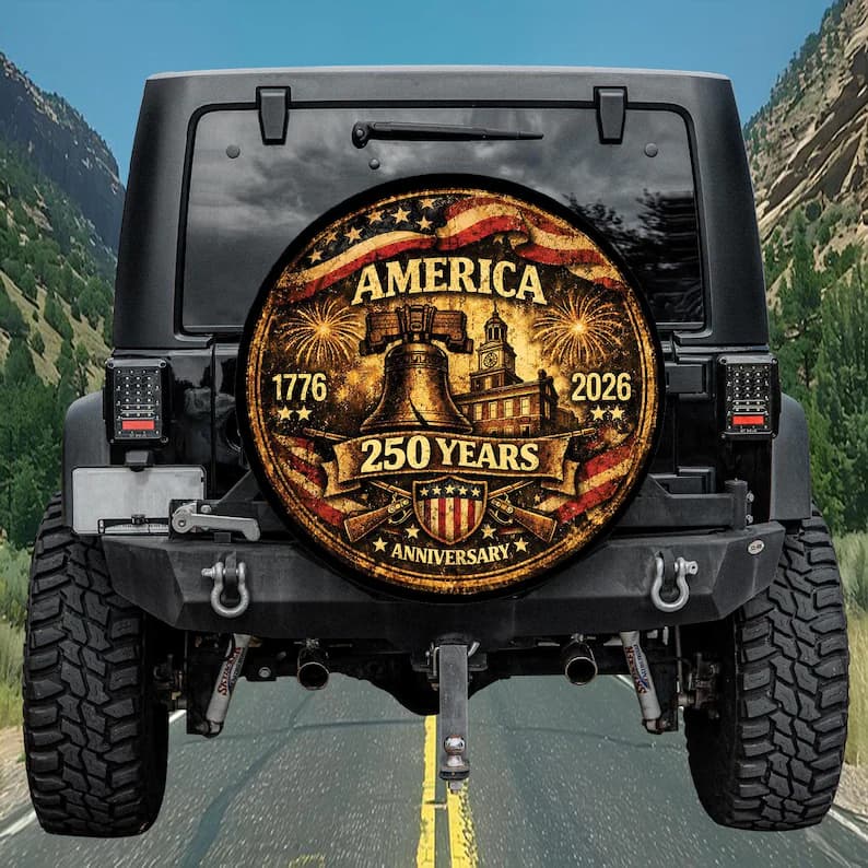 USA 250th Anniversary Spare Tire Cover - 1776-2026