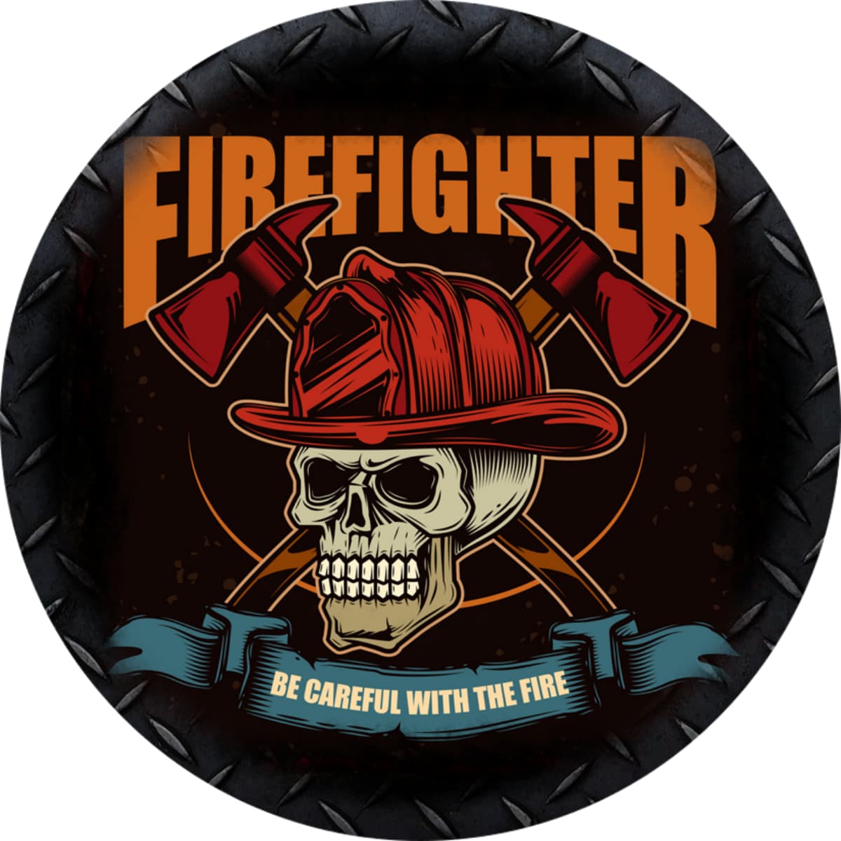 Firefighter Skull Be Careful With Fire Spare Tire Cover