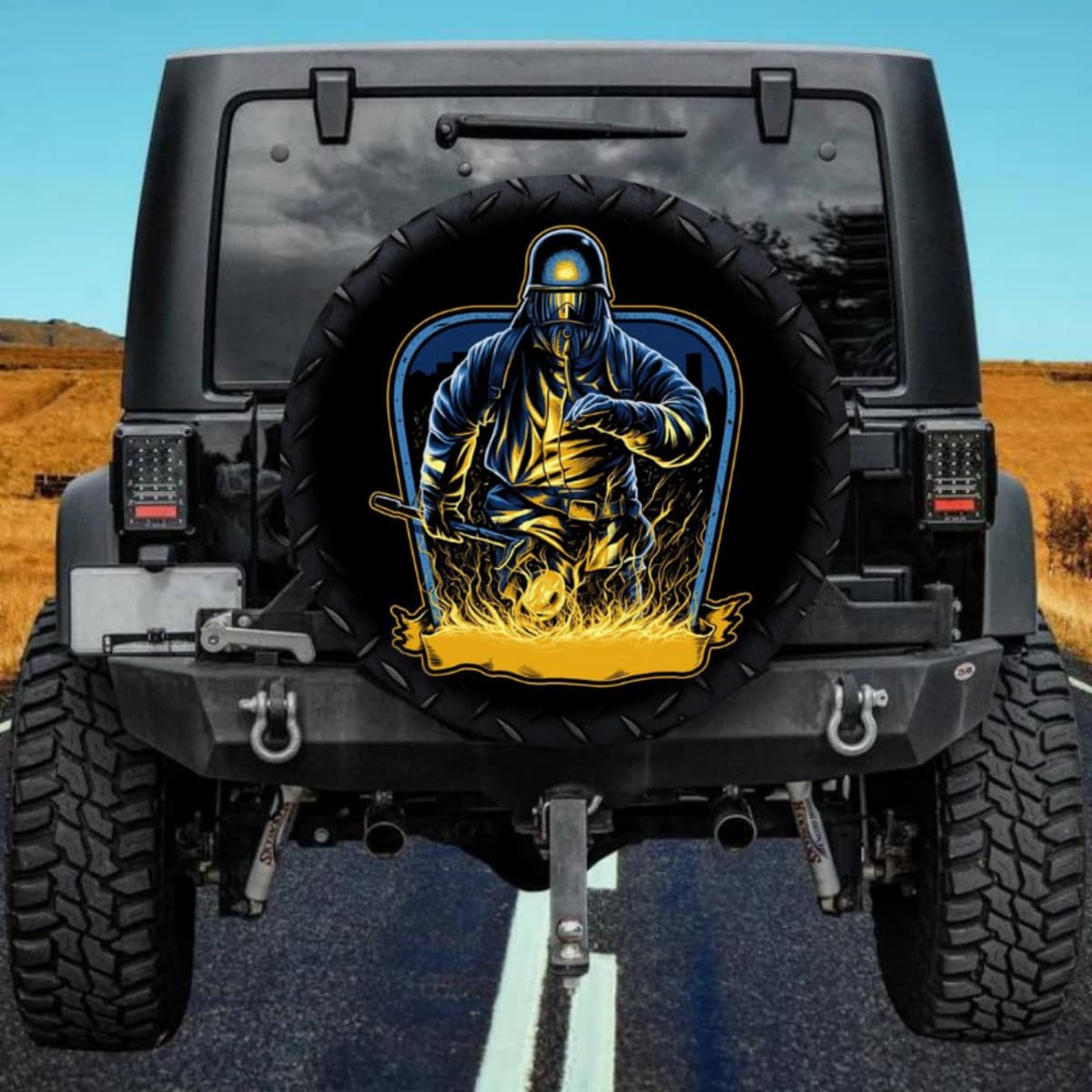 The Midnight Breacher Badge Spare Tire Cover