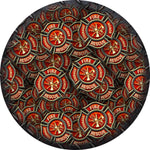 Firefighter Badge Collage Spare Tire Cover