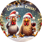Holiday Farmhouse Lazy Wine Drinking Chicken Spare Tire Cover - Jeep, Bronco, RV, Camper & More