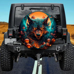 Scary Wolf Spare Tire Cover - Halloween Moon & Pumpkin Art