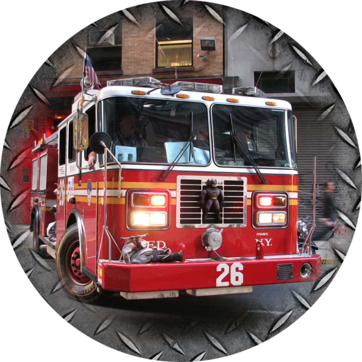 Engine No. 26 Fire Truck Spare Tire Cover