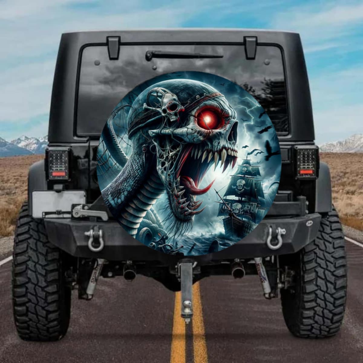 Scary Nautical Horror Graphic Spare Tire Cover