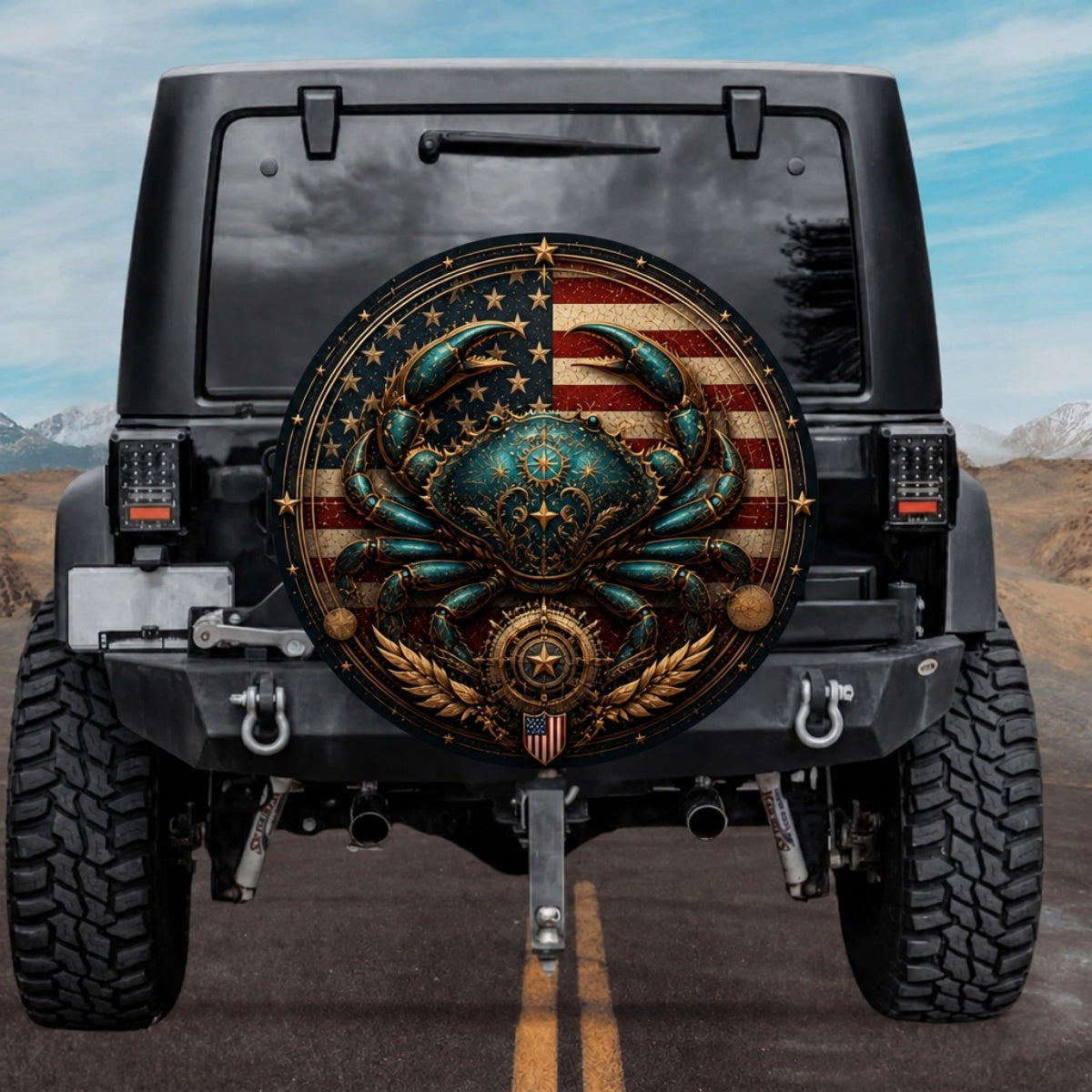 USA Cancer Spare Tire Cover