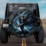 Gothic Valkyrie Gunnr Battle Sword Norse Runes Spare Tire Cover