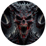 Evil Horned Demon Skull Spare Tire Cover - Red Glow Dark Art